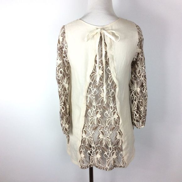 Anthropologie a’reve Lace Gauze Boho Blouse Size S - Picture 3 of 8